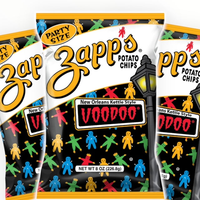 Zapp's New Orleans Kettle Chips Voodoo Party Size (8oz/3 Bags) Louisiana Swamp Snacks