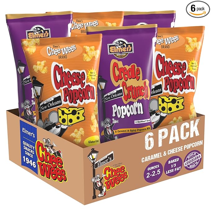 Elmer's New Orleans Popcorn Creole Crunch/Cheese Combo (2oz/6 Bags)