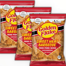 Load image into Gallery viewer, Golden Flake Crispy Pork Skins - Sweet Heat Barbecue (4oz/3 Bags)
