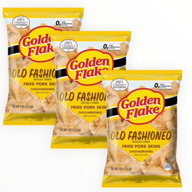 Golden Flake Crispy Pork Skins - Old Fashioned (4oz/3 Bags)