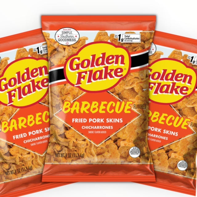 Golden Flake Crispy Pork Skins - Barbeque (4oz/3 Bags)