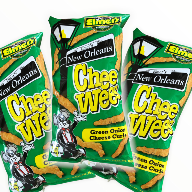 Elmer's New Orleans Chee Wees -- Green Onion (2oz / 3 Bags)