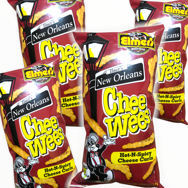 Elmer's New Orleans Chee Wees -- Hot and Spicy (5oz / 4 Bags)