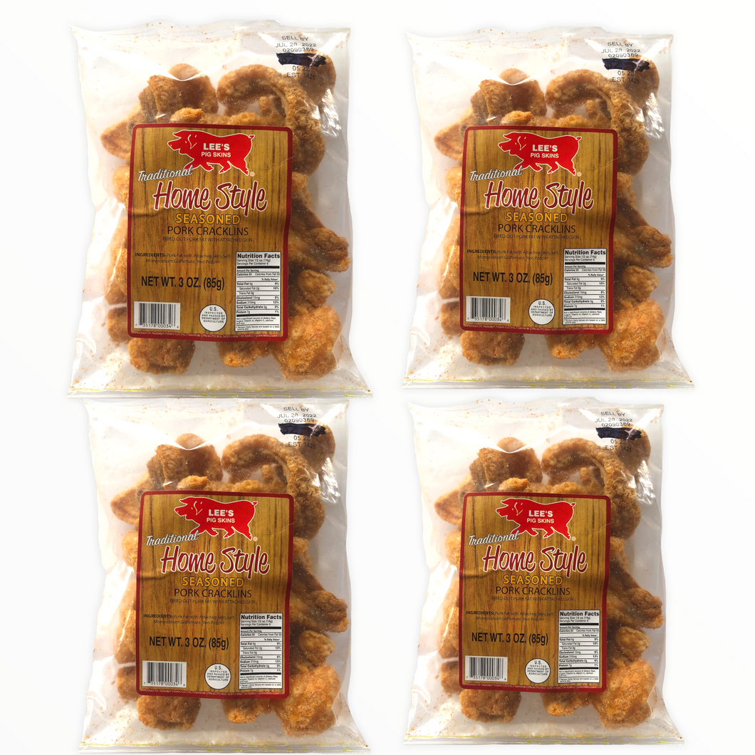 Lee's -- Traditional Home Style Pork Cracklins (3oz/4 Bags)